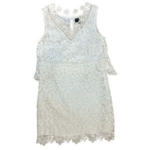 Everly White Floral Lace Mini Dress